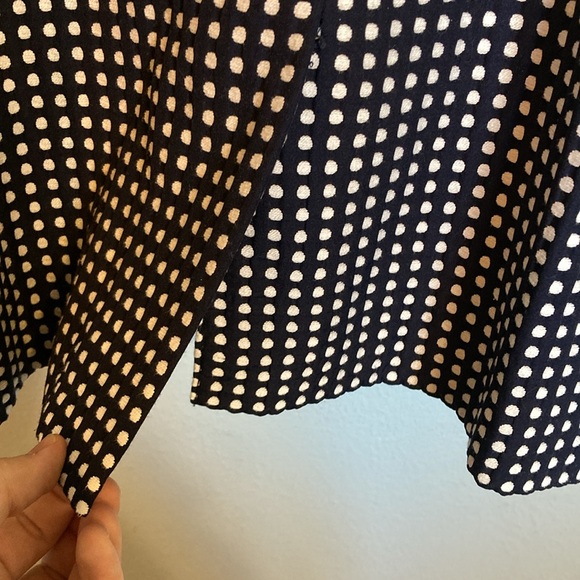 McGinn Womens Size 6 Cora Polka Dot Navy White Mini Tank Dress Structured Square - Picture 8 of 15